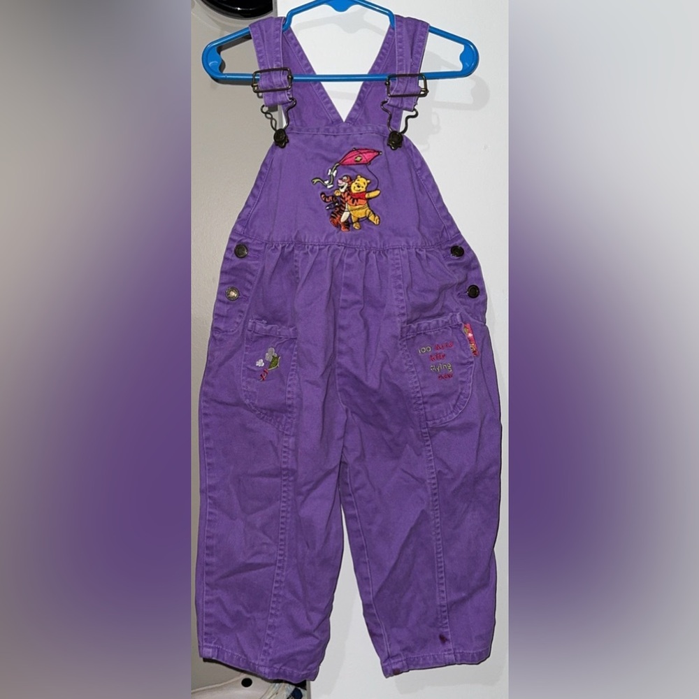 Disney Purple Kids Overalls with Tigger Embroidery